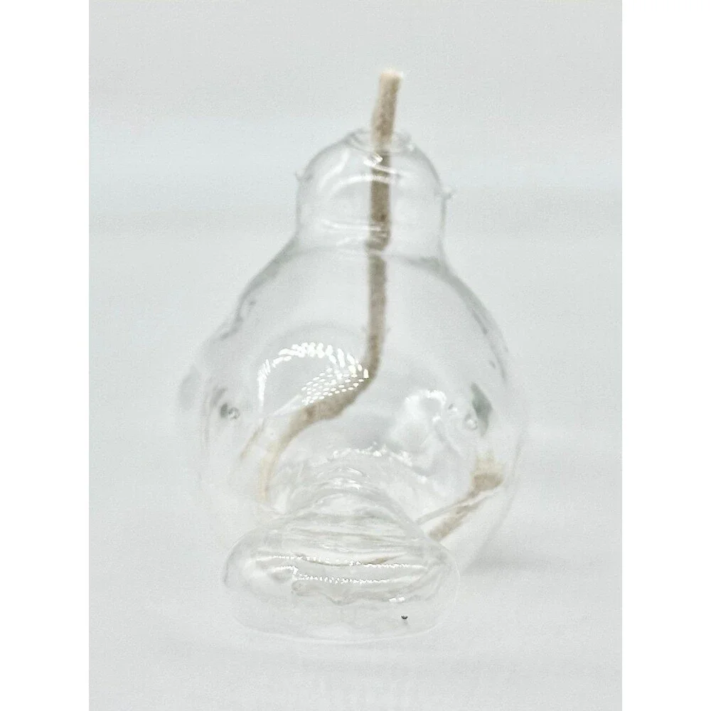 Hand-Blown Clear Glass Bird Oil Lamp Propagation Planter Bud Vase